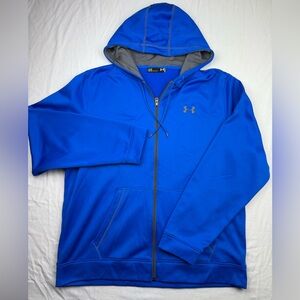 Under Armour Men's Blue Hoodie full zip Jacket loose size Large